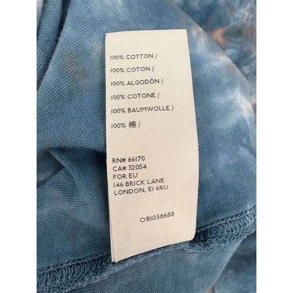 Free People Tie Dye Long Sleeve Tee in Blue Combo, Sz Small, Boho Festival - Picture 11 of 11